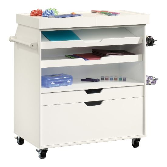 Picture of Sauder Craft Pro Mobile Craft Cart, 36inH x 37 1/4inW x 19 1/2inD, Soft White