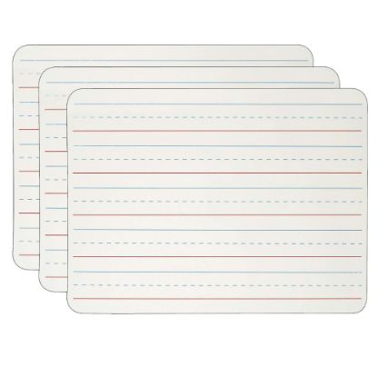 Picture of Charles Leonard Magnetic 2-Sided Dry-Erase Boards, 9in x 12in, White/Lined, Pack Of 3 Boards