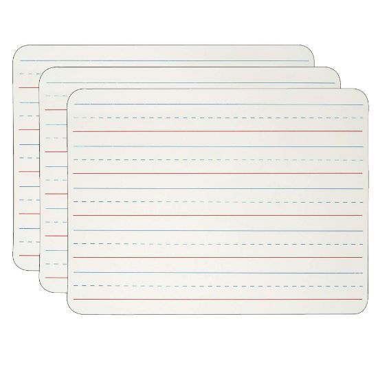 Picture of Charles Leonard Magnetic 2-Sided Dry-Erase Boards, 9in x 12in, White/Lined, Pack Of 3 Boards