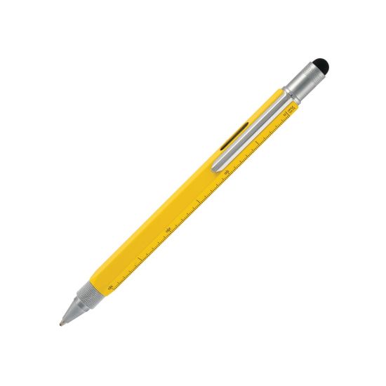 Picture of Monteverde One Touch Tool Pen, Medium Point, 0.8 mm, Yellow Barrel, Black Ink