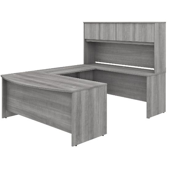 Picture of Bush Business Furniture Studio C U-Shaped Desk With Hutch And Mobile File Cabinet, Platinum Gray, Standard Delivery