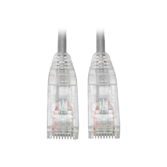 Picture of Tripp Lite Cat6 UTP Patch Cable (RJ45) - M/M, Gigabit, Snagless, Molded, Slim, Gray, 6 in. - First End: 1 x RJ-45 Male Network - Second End: 1 x RJ-45 Male Network - 1 Gbit/s - Patch Cable - Gold Plated Contact - 28 AWG - Gray