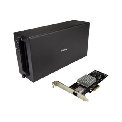 Picture of StarTech.com Thunderbolt 3 to 10GbE NIC - Thunderbolt 3 Expansion Chassis - Chassis + Card - Add 10GbE connectivity to your Thunderbolt 3 desktop or laptop computer - Flexible solution with a removable PCIe network card - Intel x550 / Thunderbolt 3