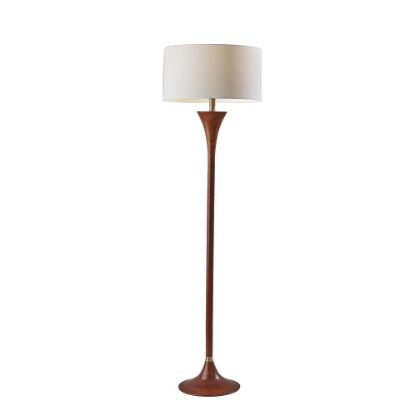 Picture of Adesso Rebecca Floor Lamp, 60inH, White Shade/Walnut Base