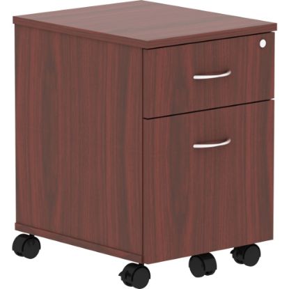 Picture of Lorell Relevance 2-Drawer Mobile File Cabinet For Computer Desk, Mahogany