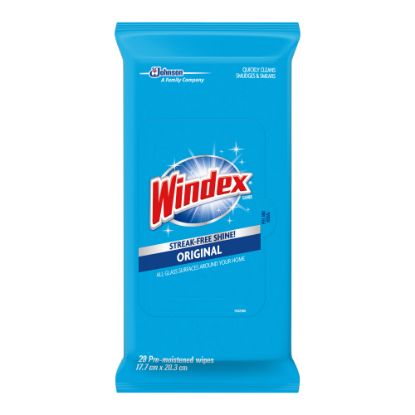 Picture of Windex Original Glass & Surface Wipes, Pack Of 28