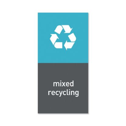 Picture of simplehuman Magnetic Trash Label, Mixed Recycling, 4in x 8in, Gray