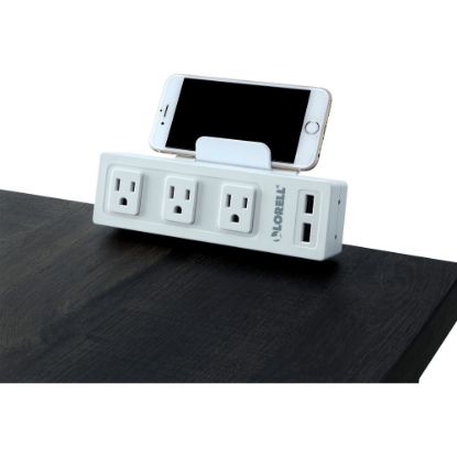 Picture of Lorell AC/USB Power Center, Desktop Mount, White