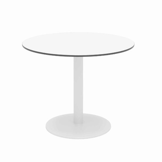 Picture of KFI Studios Eveleen 36in Round Outdoor Patio Table, 29inH x 36inW x 36inD, White/Designer White