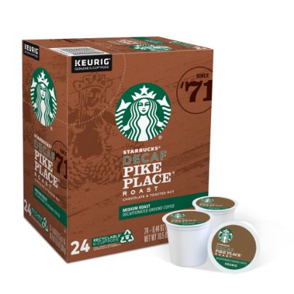 Picture of Starbucks Pike Place Single-Serve Coffee K-Cup, Decaffeinated, Carton Of 24