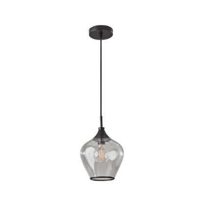 Picture of Adesso Bradford Pendant Lamp, 12-3/4inH x 9inW, Clear Shade/Dark Bronze Base