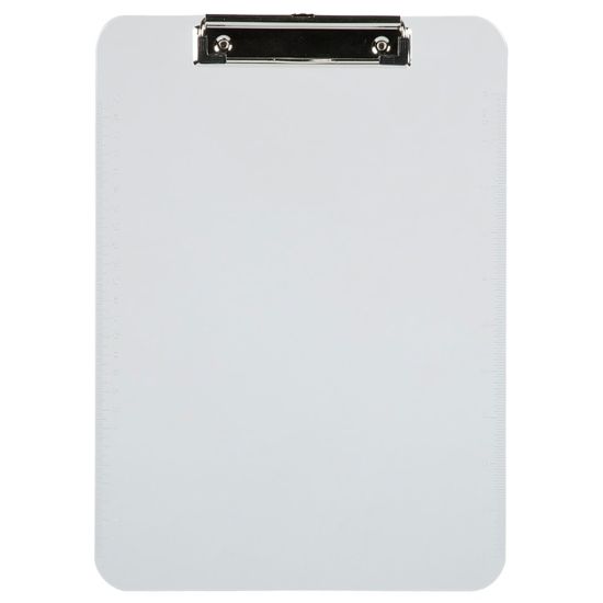 Picture of JAM Paper Plastic Clipboards with Metal Clip, 9in x 13in, Clear, Pack Of 12