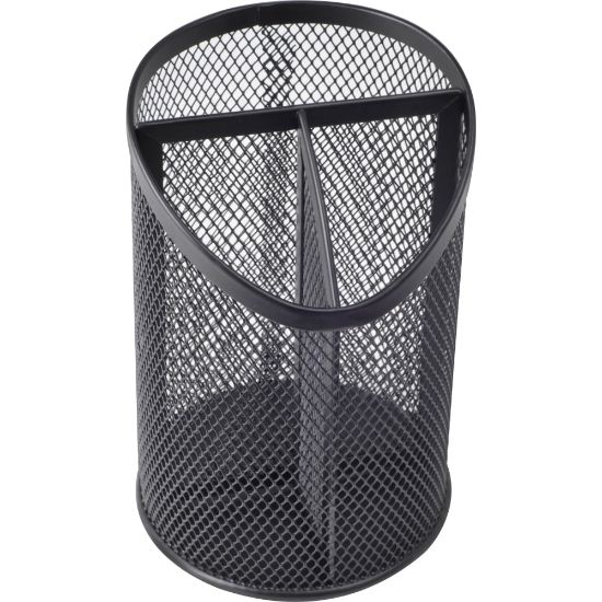 Picture of Lorell Mesh Pencil Cup, 6inH, Black