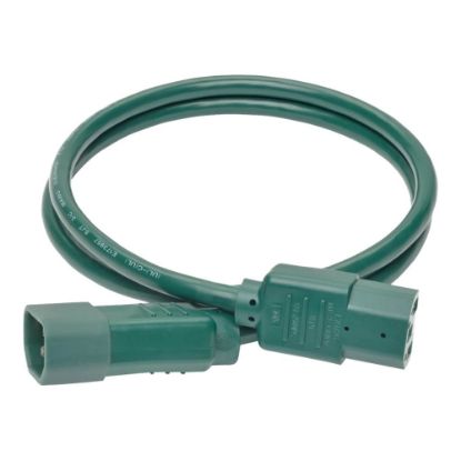 Picture of Eaton Tripp Lite Series PDU Power Cord, C13 to C14 - 10A, 250V, 18 AWG, 3 ft. (0.91 m), Green - Power extension cable - IEC 60320 C14 to power IEC 60320 C13 - AC 100-250 V - 10 A - 3 ft - green