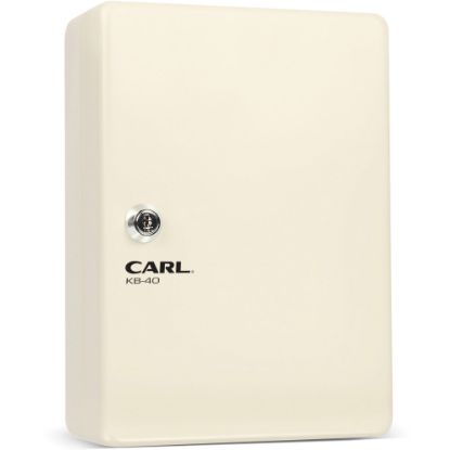 Picture of CARL Steel Security Key Cabinet - 10.3in x 7in x 3.5in - Lockable, Wall Mountable - Ivory - Steel