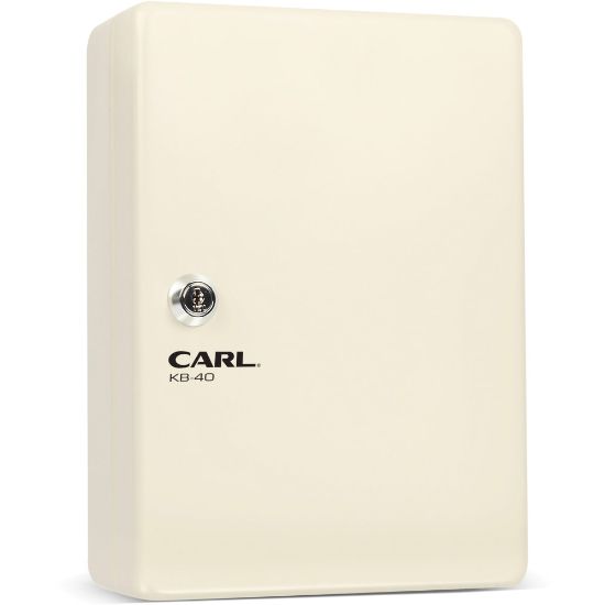 Picture of CARL Steel Security Key Cabinet - 10.3in x 7in x 3.5in - Lockable, Wall Mountable - Ivory - Steel