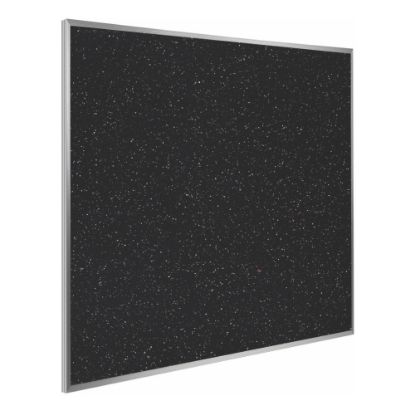 Picture of Ghent Rubber Bulletin Board, 48 1/24in x 4 1/24in, 90% Recycled, Confetti Satin Aluminum Frame