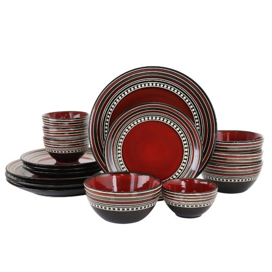 Picture of Gibson Elite Cafe Versailles 16-Piece Dinnerware Set, Red