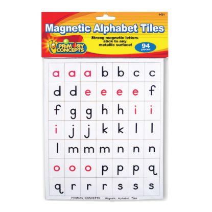 Picture of Primary Concepts Magnetic Alphabet Tiles, Red/Black/White, Pack Of 94 Tiles, Pre-K To Grade 4