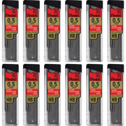 Picture of Pentel Super Hi-Polymer Leads - 0.5 mmFine Point - HB - Black - 360 / Box