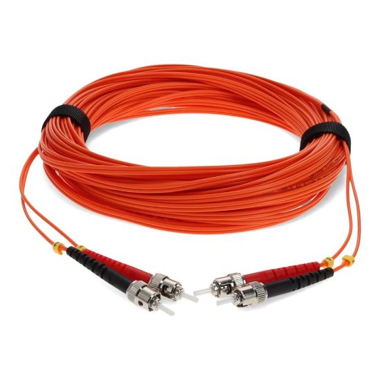 Picture of AddOn 30m ST OM1 Orange Patch Cable - Patch cable - ST/UPC multi-mode (M) to ST/UPC multi-mode (M) - 30 m - fiber optic - duplex - 62.5 / 125 micron - OM1 - halogen-free - orange