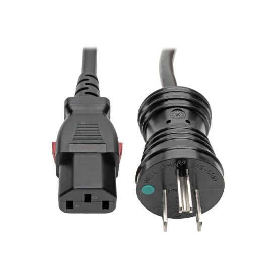 Picture of Tripp Lite Hospital-Grade Power Cord NEMA 5-15P to Locking IEC C13 Green Dot 15A 125V 14 AWG 25 ft. (7.62 m) Black