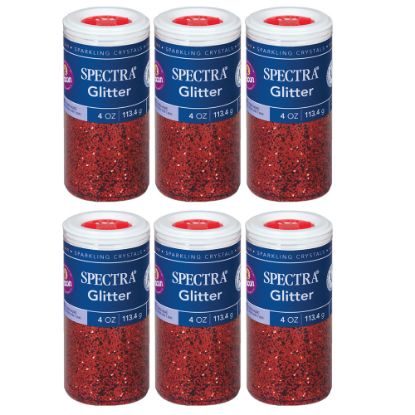 Picture of Spectra Glitter, Red, 4 Oz, Set Of 6 Jars