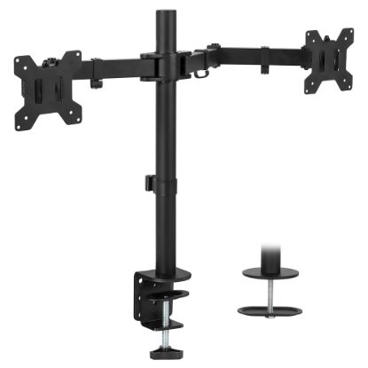 Picture of Mount-It! MI-2752 Dual Monitor Desk Mount For 13 - 27in Monitors, 17-11/16inH x 28inW x 5-1/2inD, Black