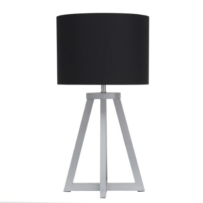 Picture of Simple Designs Interlocked Triangular Table Lamp, 19-1/8inH, Black Shade/Gray Base