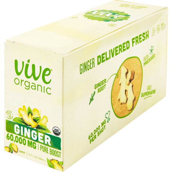 Picture of Vive Organic Pure Boost Ginger Shots, 2oz, Pack of 12