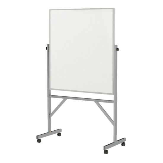 Picture of Ghent Reversible Natural Cork/Non-Magnetic Dry-Erase Whiteboard Board, 48in x 36in, Silver Aluminum Frame