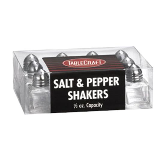 Picture of Tablecraft Cube Salt And Pepper Shakers, 0.5 Oz, Clear, Pack Of 12 Shakers