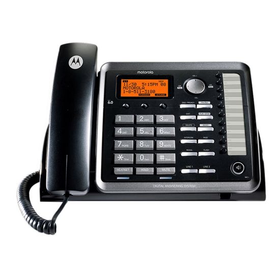 Picture of Motorola Corded Desk Phone And Digital Answering System, Black, ML25254