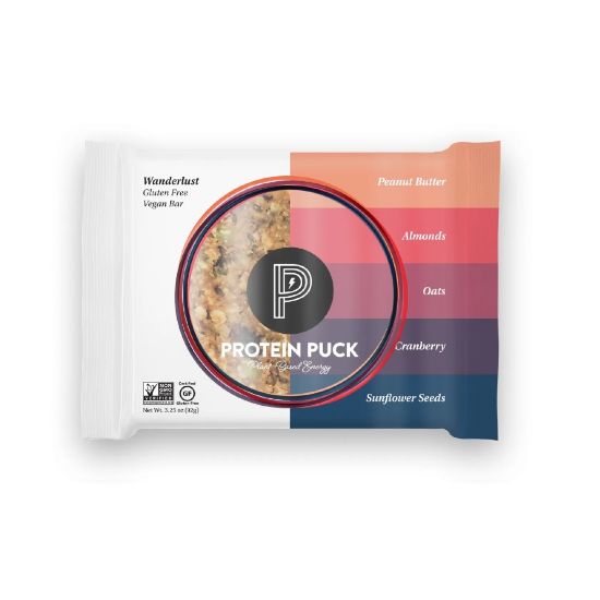 Picture of Protein Puck Peanut Butter/Almond/Cranberry Protein Bars, 3.25 Oz, Box Of 16