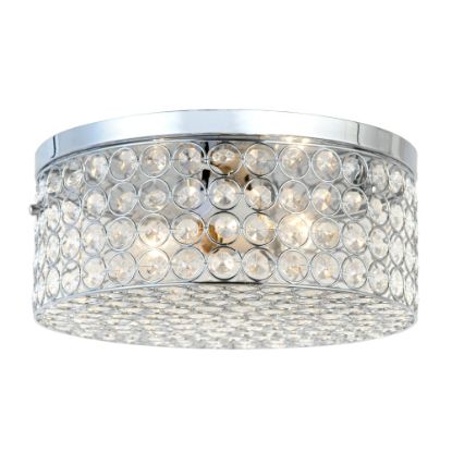 Picture of Elegant Designs Elipse Crystal 2-Light Round Flush-Mount Ceiling Fixture, Chrome/Crystal