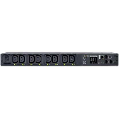 Picture of CyberPower PDU41004 Single Phase 100 - 240 VAC 15A Switched PDU - 8 Outlets, 10 ft, IEC-320 C14, Horizontal, 1U, SNMP, LCD, 3YR Warranty