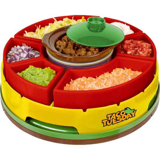 Picture of Nostalgia Electrics Lazy Susan Taco Bar, Red