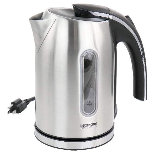 Picture of Better Chef 1.7-Liter Stainless Steel 360 deg. Cordless Electric Kettle, Silver