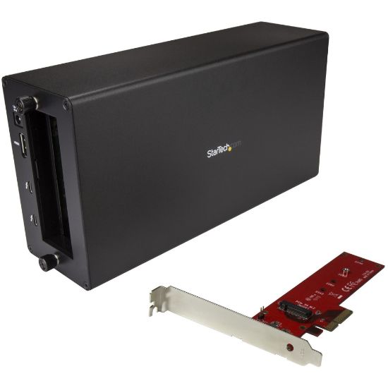 Picture of StarTech.com Thunderbolt 3 to M.2 adapter - External PCI Express Enclosure - Chassis plus card - Add a PCIe M.2 SSD to your TB3 computer via the TB3 chassis - Swap the PCIe card - Assemble with a screwdriver - Thunderbolt 3 to PCIe