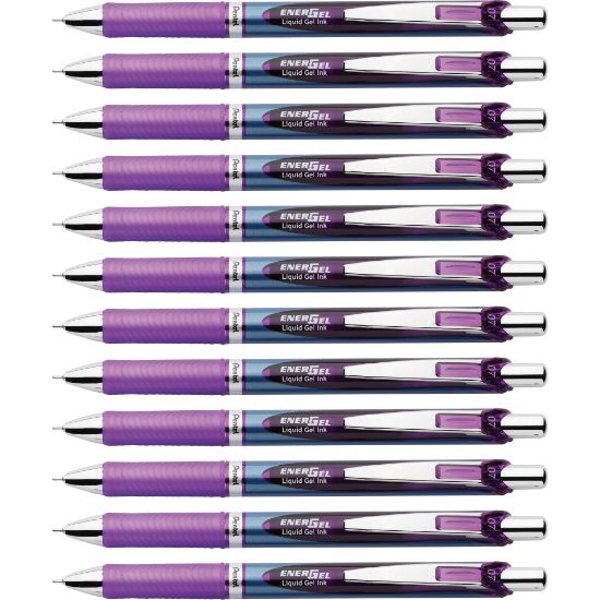 Picture of Pentel EnerGel RTX Liquid Gel Pens, Pack Of 12, Medium Point, 0.7 mm, Blue Barrel, Violet Ink