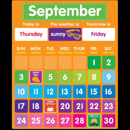 Picture of Color Your Classroom Calendar Bulletin Board Set, Assorted Colors