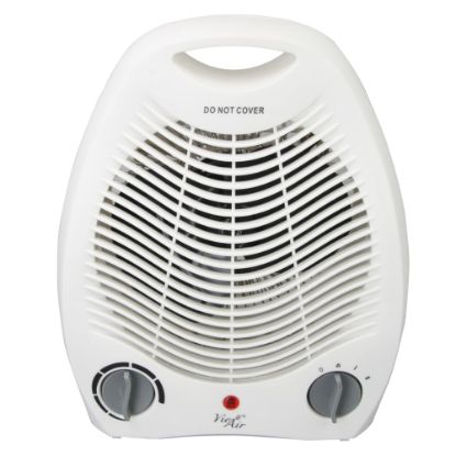 Picture of Vie Air 1500-Watt Fan Heater, Office, 5-1/4in x 7-3/4in, White