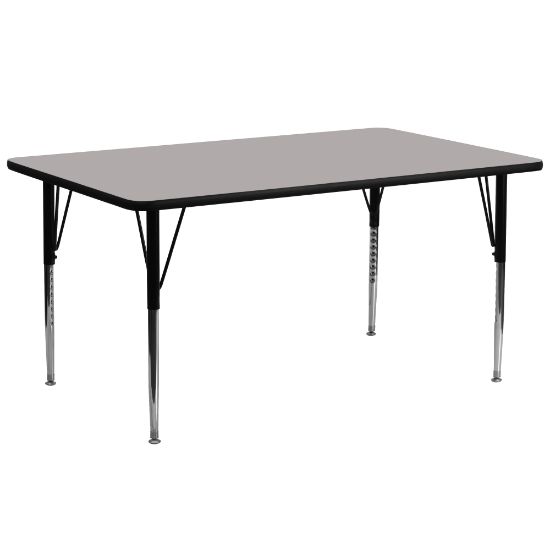 Picture of Flash Furniture 30ft"W Rectangular Height-Adjustable Activity Table, Gray