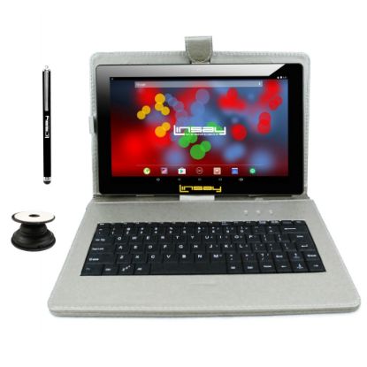 Picture of Linsay F10IPS Tablet, 10.1in Screen, 2GB Memory, 64GB Storage, Android 13, Silver Keyboard