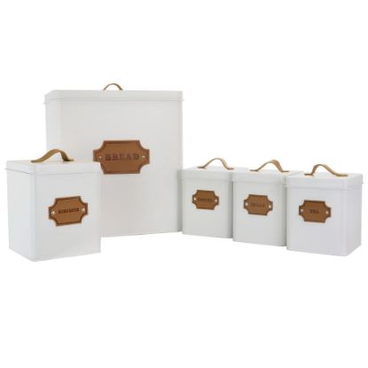 Picture of MegaChef 5-Piece Canister Set, White