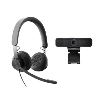 Picture of Logitech Zone Teams Wired Noise Cancelling On-ear Headset with C925e Webcam - Video conferencing kit (Logitech C925e Webcam, Logitech Zone Wired USB-C headset)