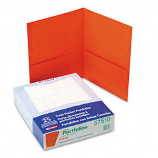 Picture of Oxford Twin-Pocket Portfolios, 8 1/2in x 11in, Orange, Pack Of 25