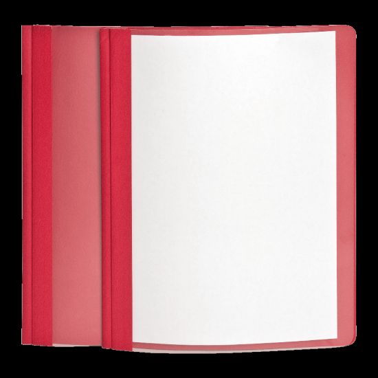 Picture of Oxford Clear-Front Report Covers, 8 1/2in x 11in, Red, Pack Of 25