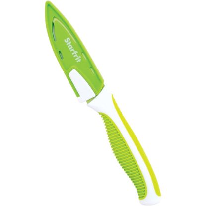 Picture of Starfrit 3.5in Paring Knife with Sharpening Sheath - Paring Knife - 1 x Paring Knife - Paring, Cutting - Dishwasher Safe - Green