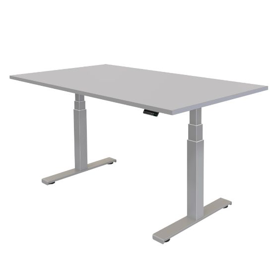 Picture of Fellowes Cambio Sit-Stand Height Adjustable 60inW Computer Desk, Gray